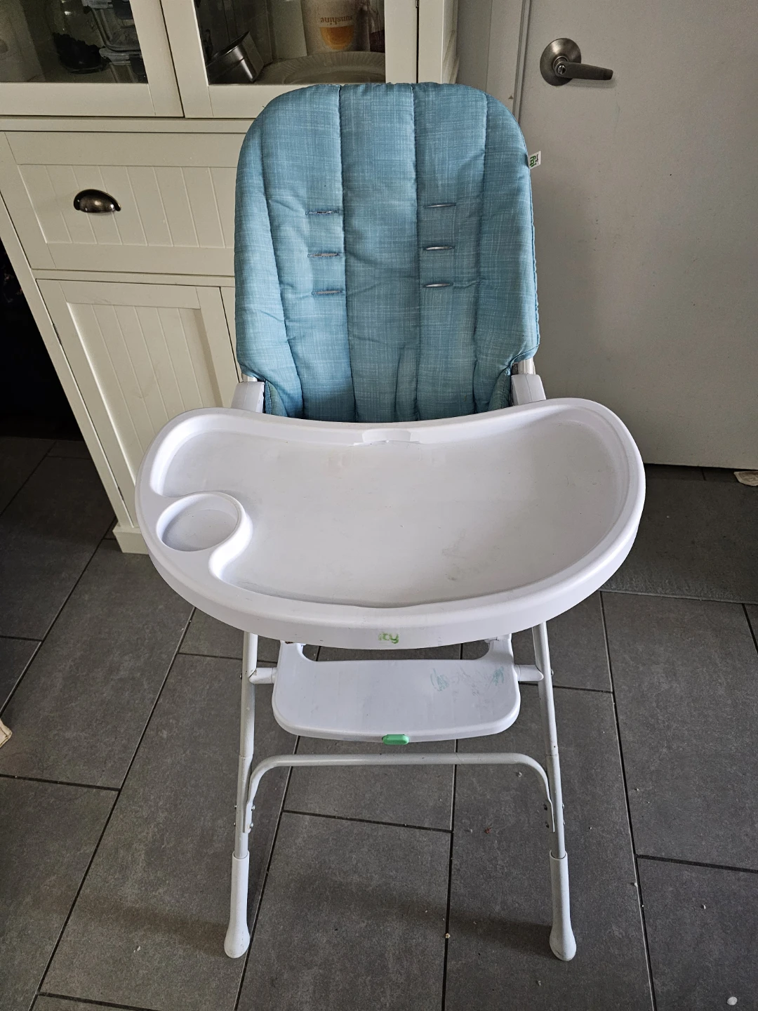 Blue High Chair with removable Tray & washable seat