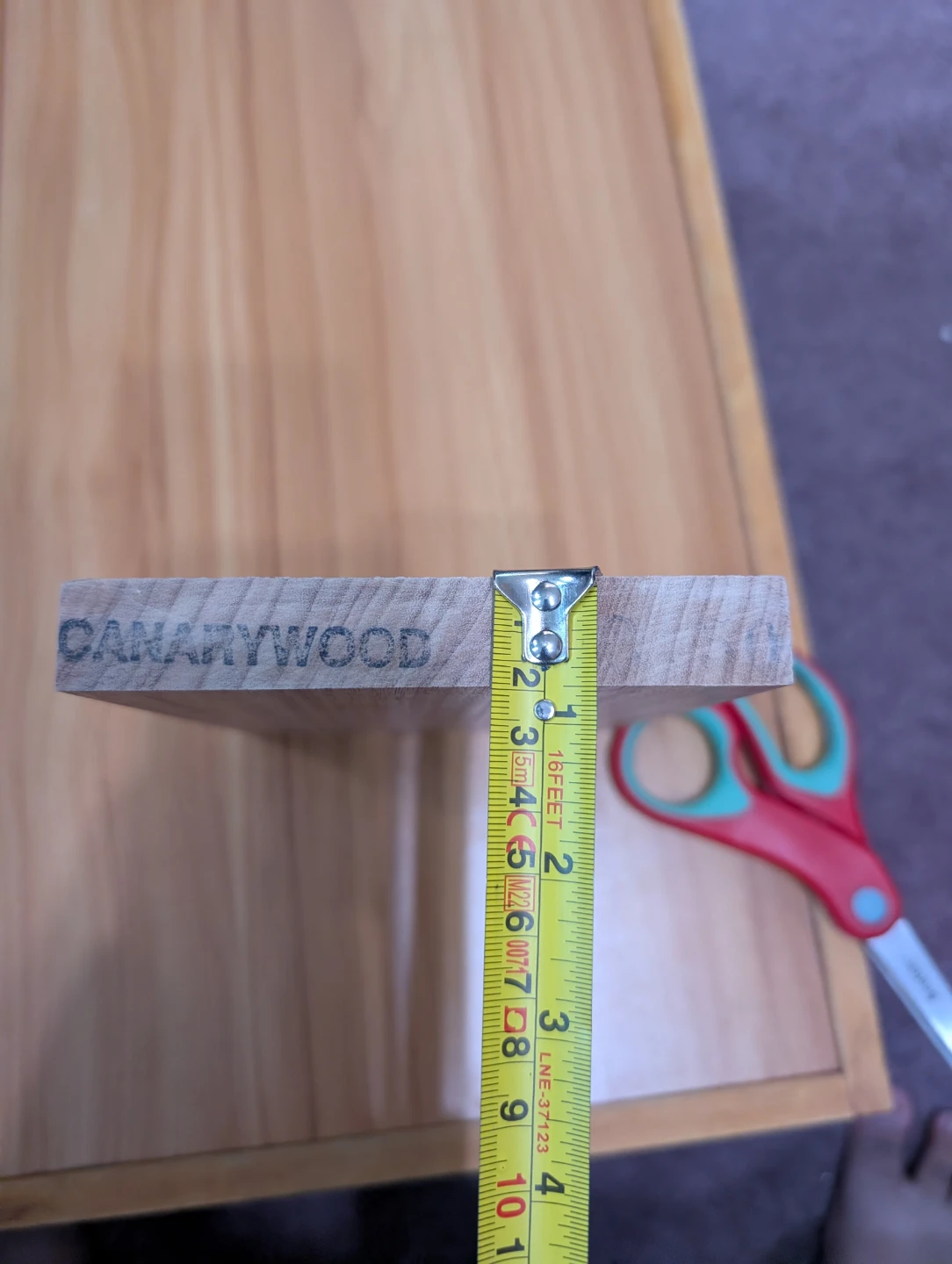 Canarywood board - Approx 6.5"x5"x0.75" - Exotic Hardwood - photo 4