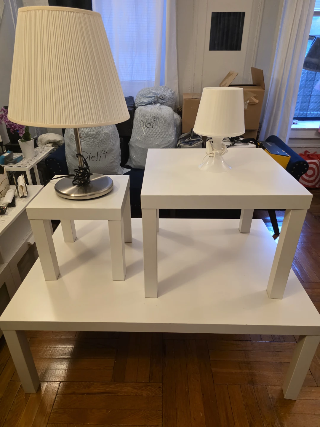 White Square Side Tables Set⚽ - photo 3