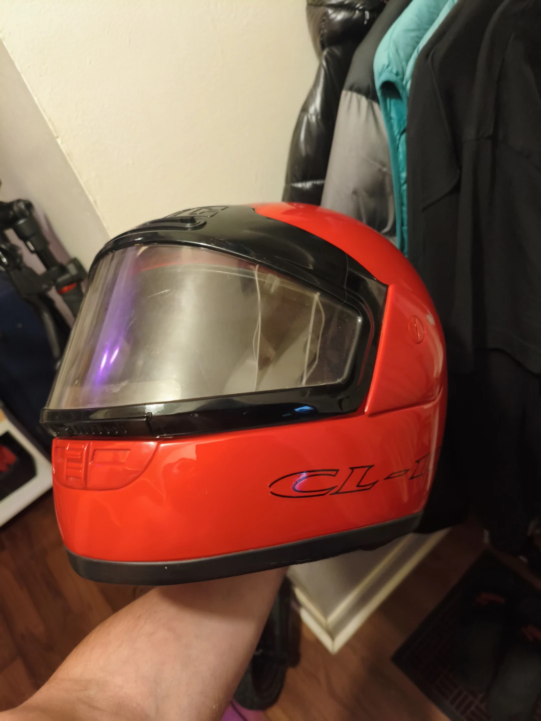 Red CL-10 Motorcycle Helmet
