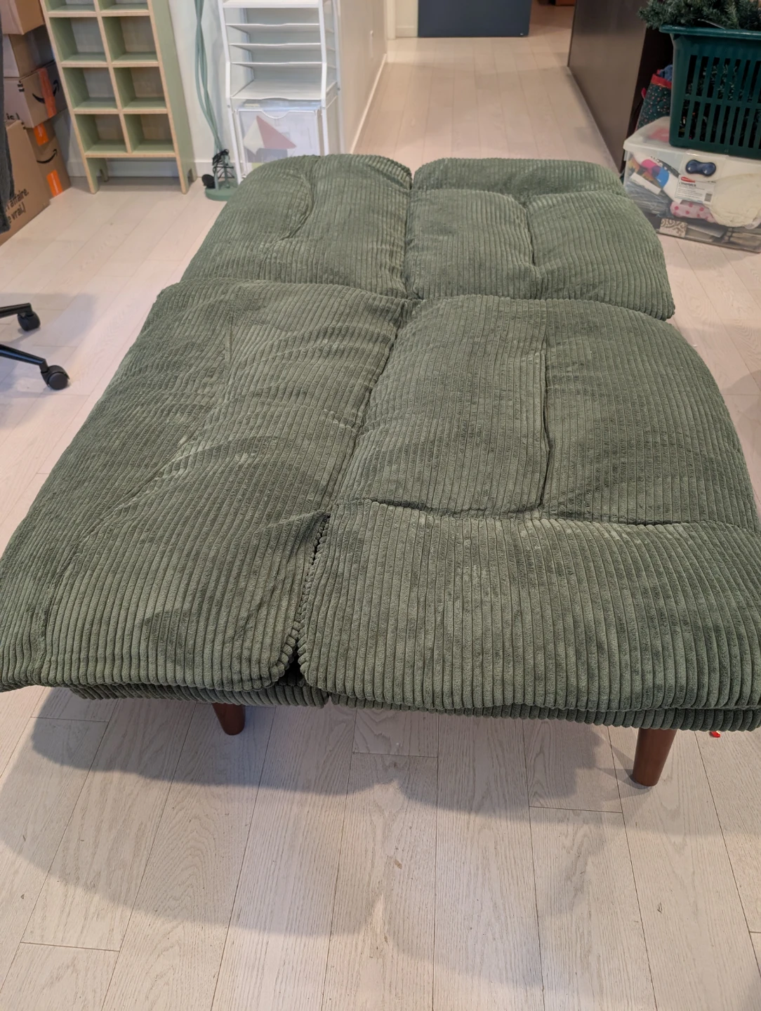 Corduroy Sofa Bed - Sage Green - photo 2