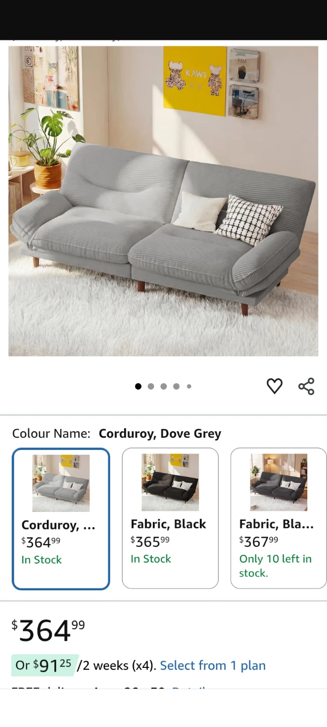 Corduroy Sofa Bed - Sage Green - photo 3