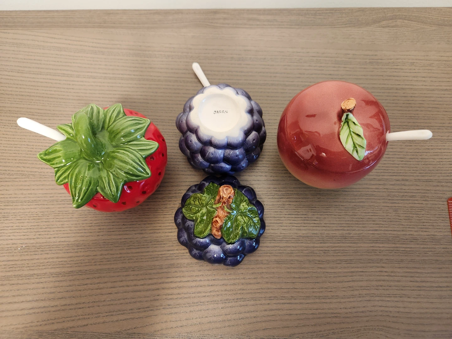 Ceramic Fruit Jam Jars with Spoons - photo 4