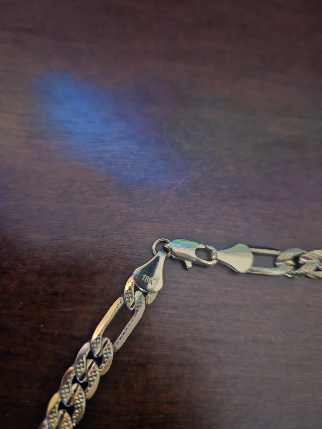 Solid 18K Gold Diamond-Cut Figaro Chain Necklace