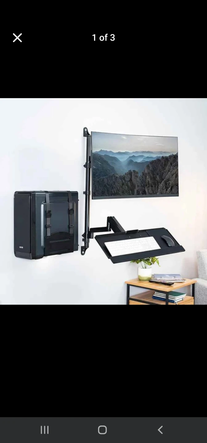 VIVO Single Monitor Desk Mount with Keyboard Tray and CPU Holder - photo 2
