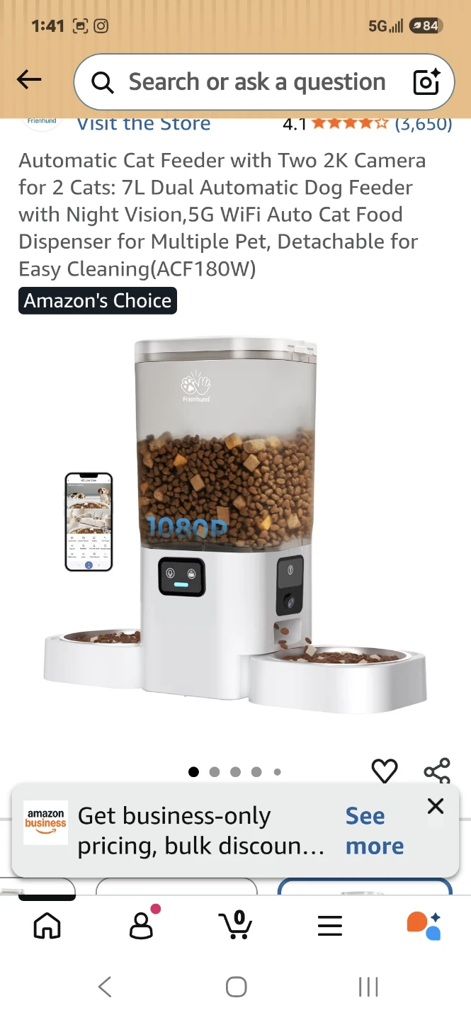 Friendshop Smart Pet Feeder with 2 Bowls & 2 Cameras - photo 2