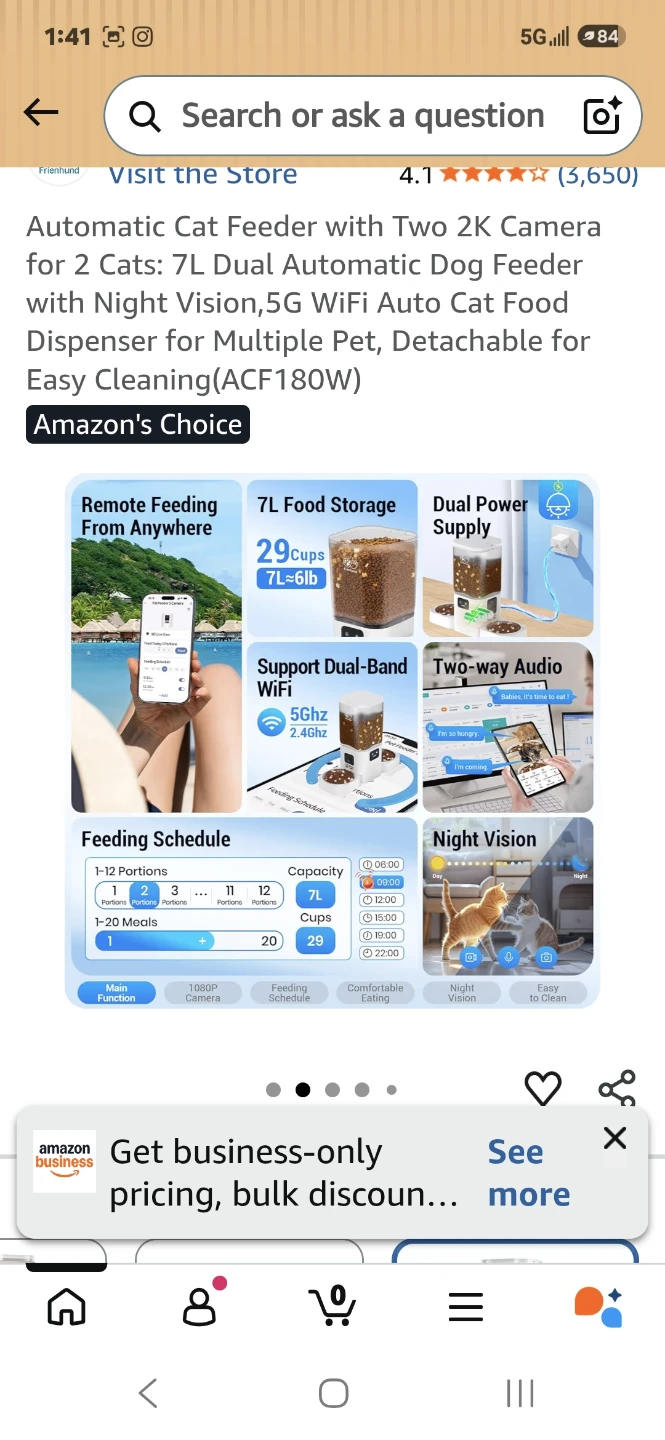 Friendshop Smart Pet Feeder with 2 Bowls & 2 Cameras - photo 4