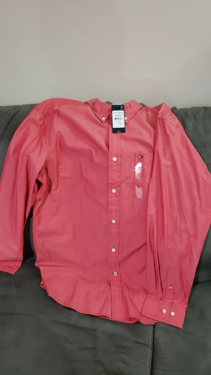 Tommy Hilfiger Men's Button-Up Shirt XL Coral