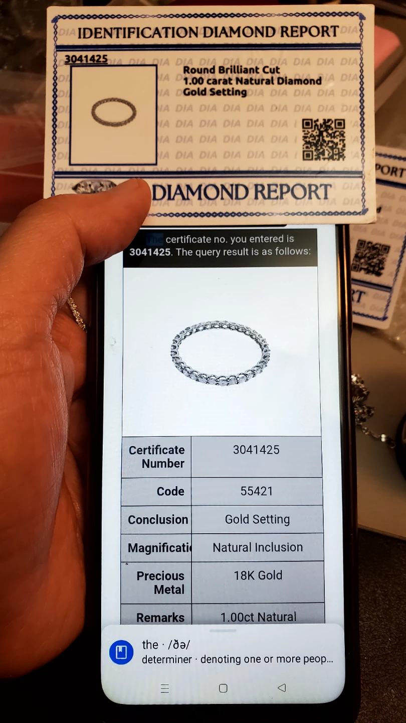 1 Ct Natural Diamond Full Eternity Ring 18k wg - photo 2
