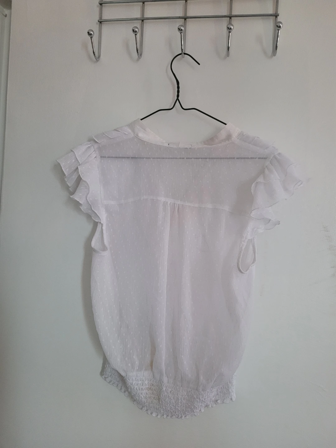 White Ruffle Blouse - Size Medium - photo 2