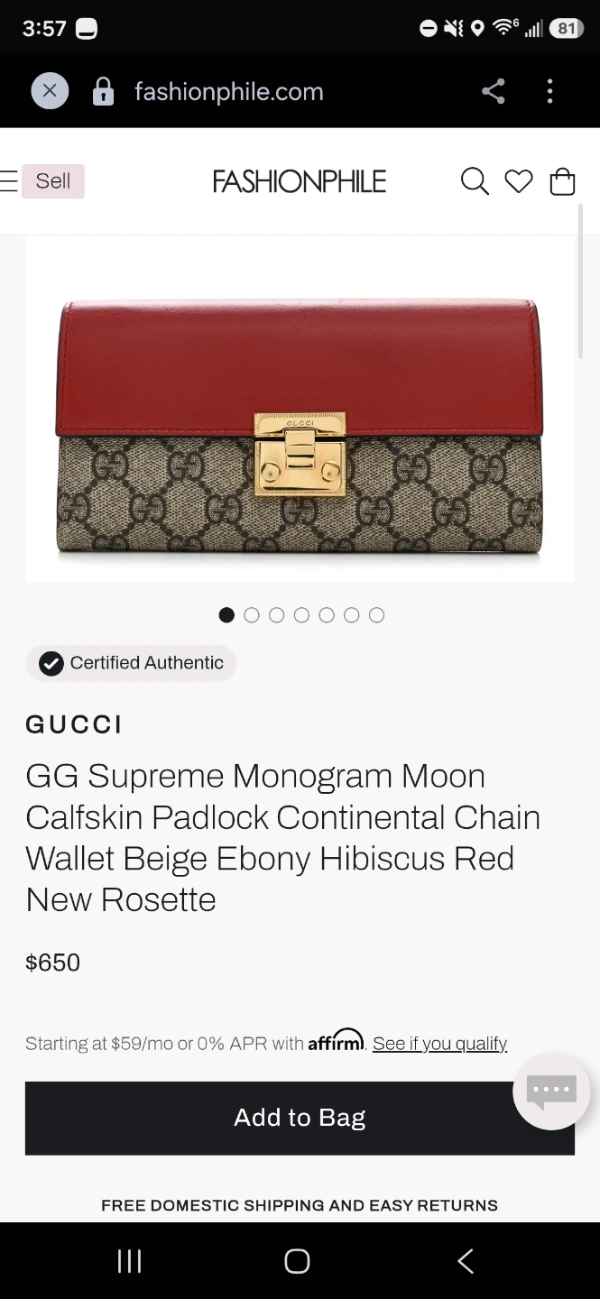Women's Gucci Wallet with Hibiscus Red Accent - photo 2