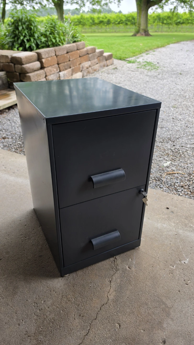 Dark Grey 2-Drawer Metal Filing Cabinet