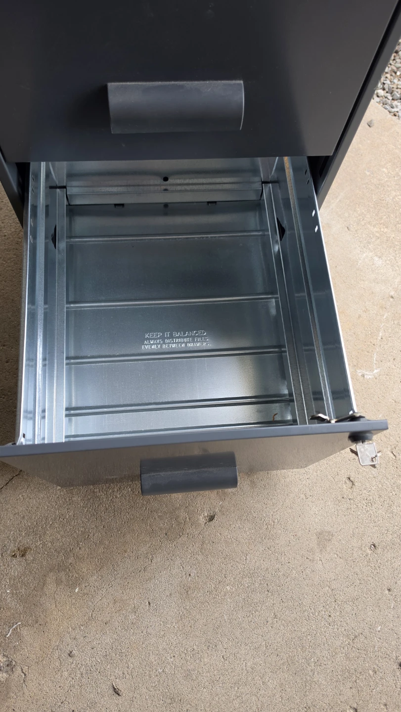 Dark Grey 2-Drawer Metal Filing Cabinet - photo 2