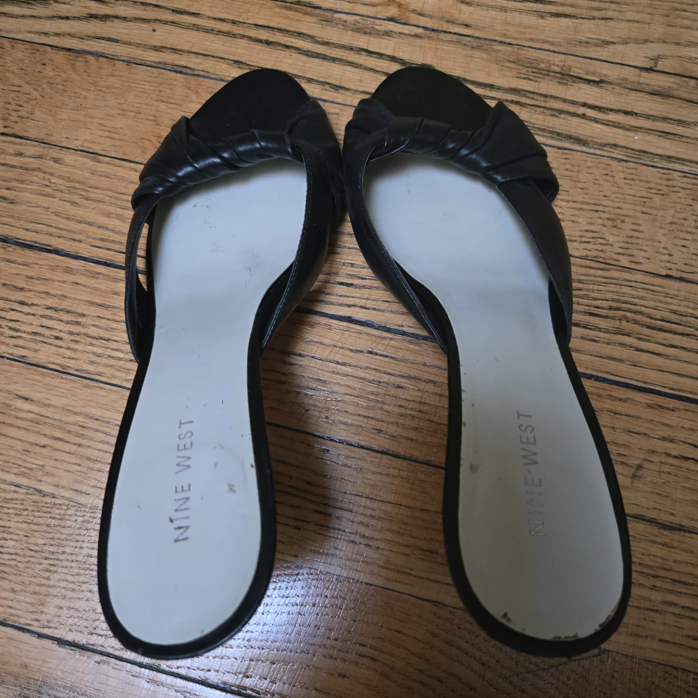 Nine West Black Mules Heels Size 8 - photo 2