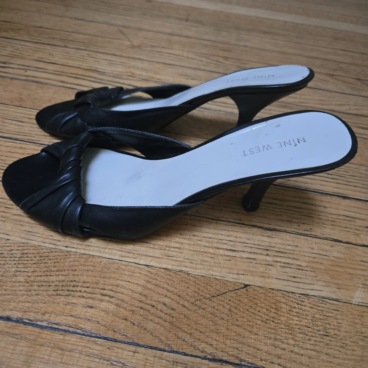 Nine West Black Mules Heels Size 8 - photo 4