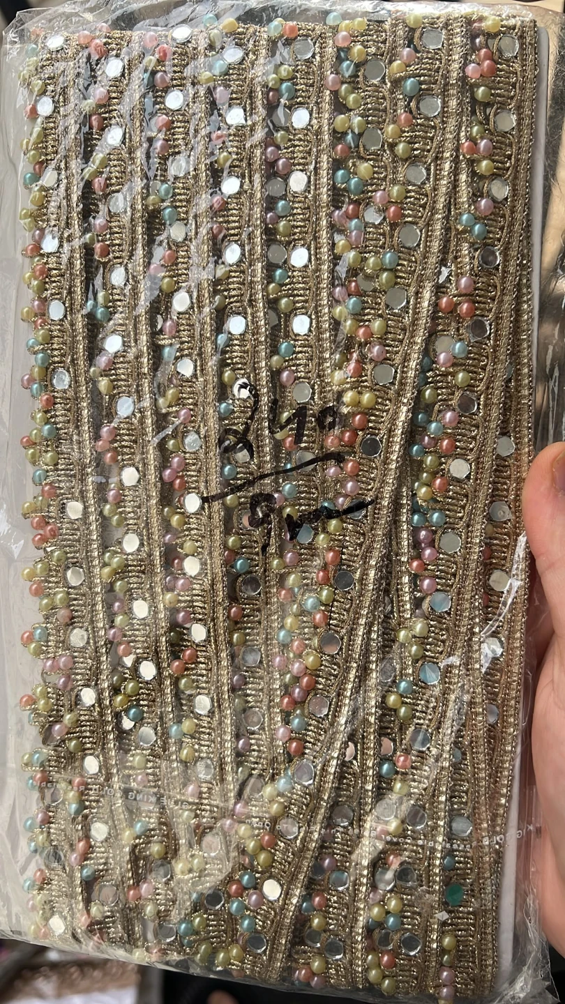 Sequin and Bead Trim - Silver and Gold