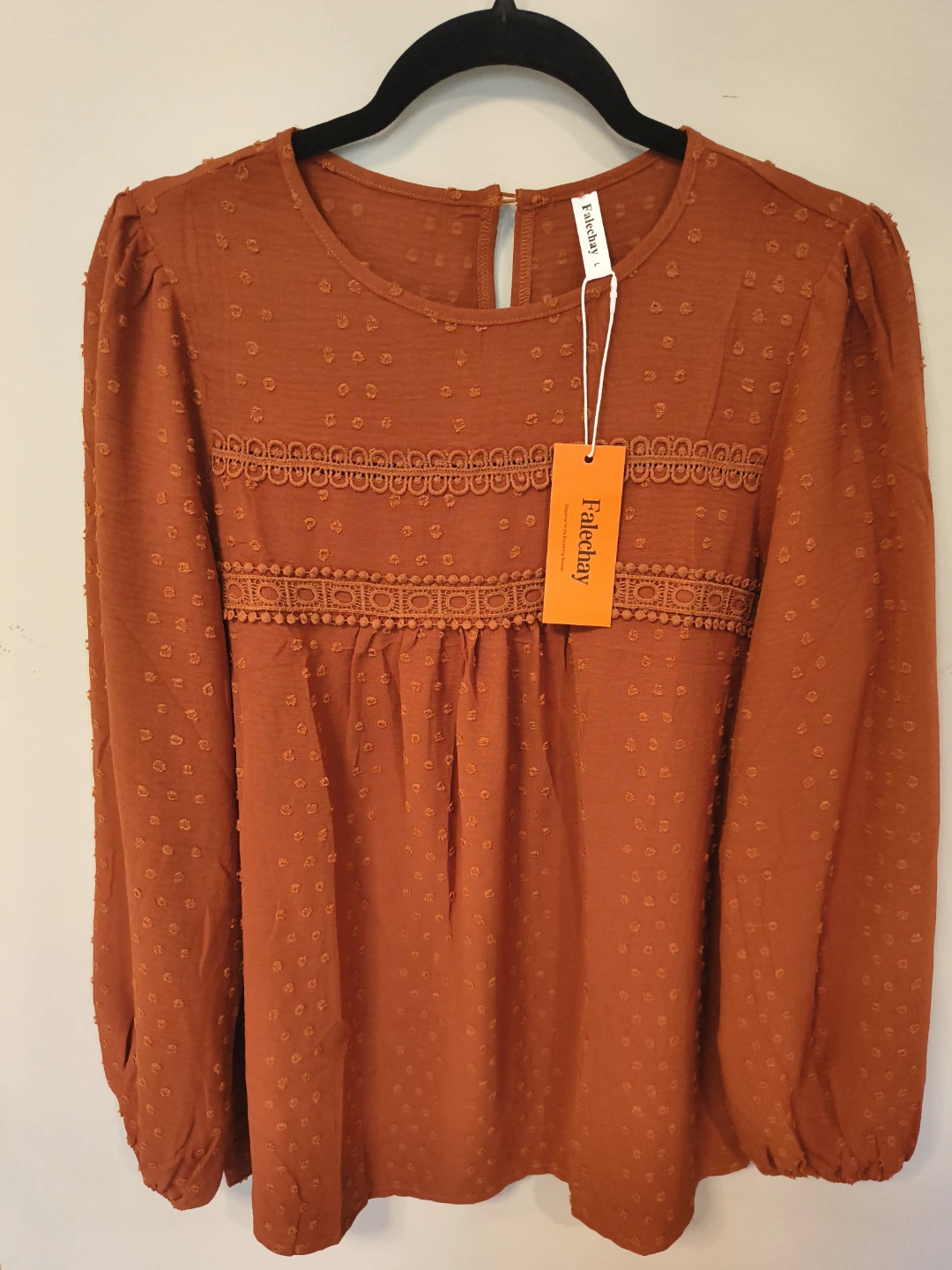 Falechay Women's Long Sleeve Top - Burnt Orange