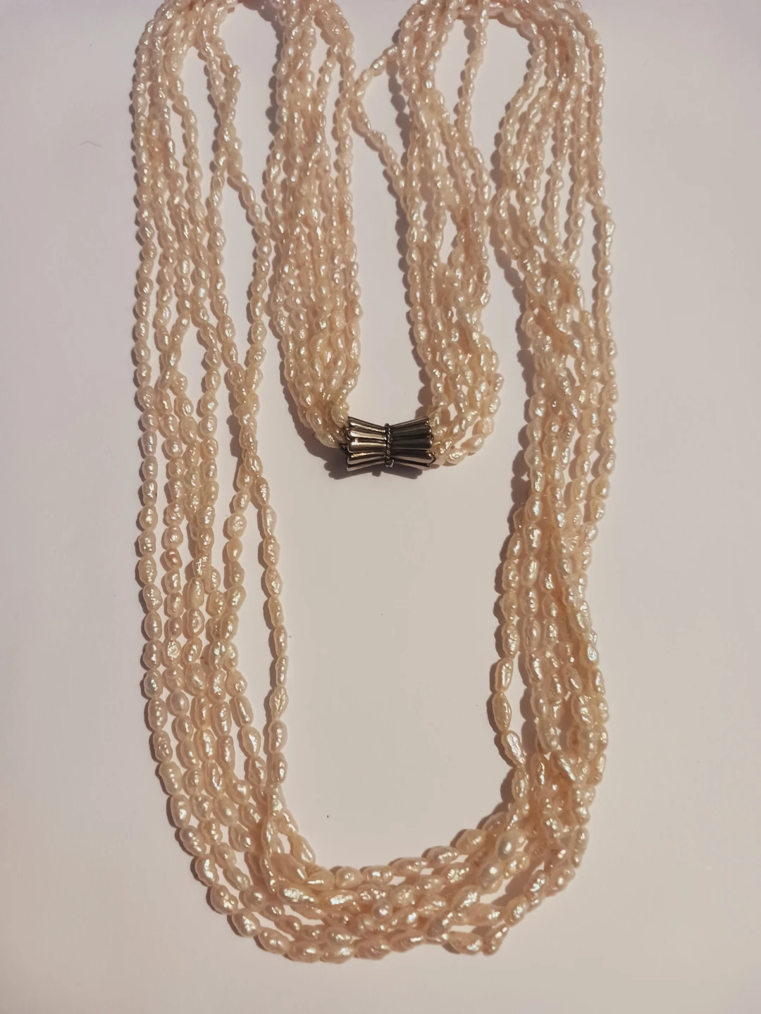 Sterling Silver 925 Genuine Freshwater Rice Pearl Necklace - photo 4