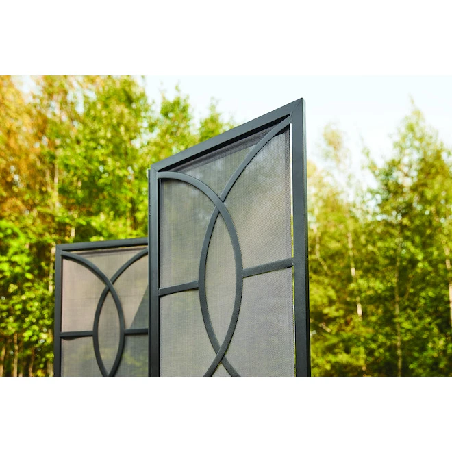 59 x 72-in Black and Grey Steel Folding Privacy Screen - photo 2