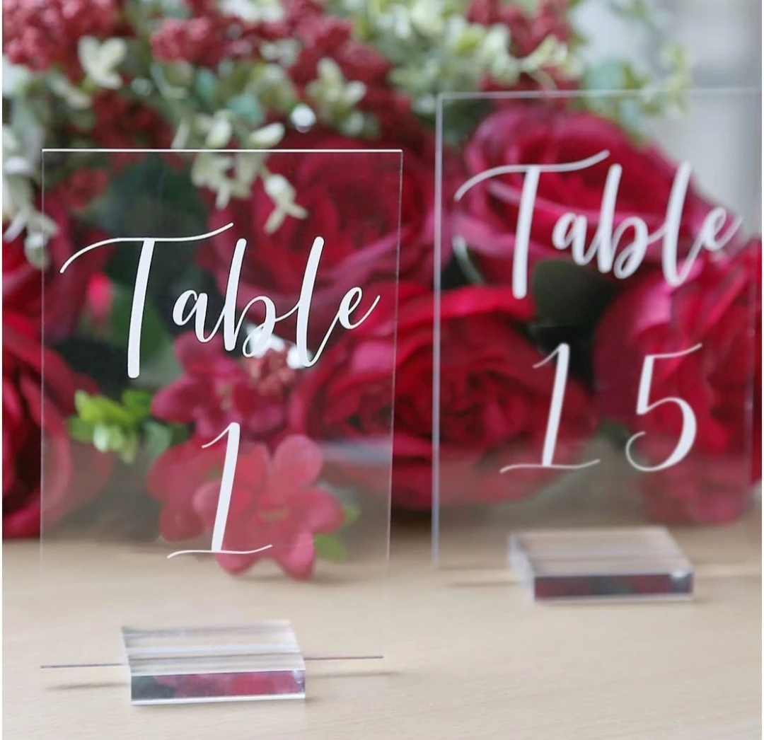 Acrylic Table Numbers 1-15