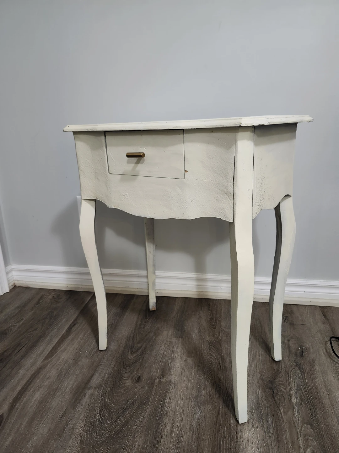 White wooden Table with Drawer