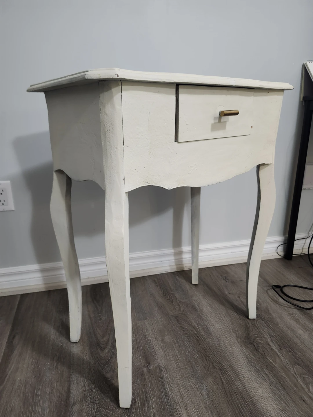 White wooden Table with Drawer - photo 3