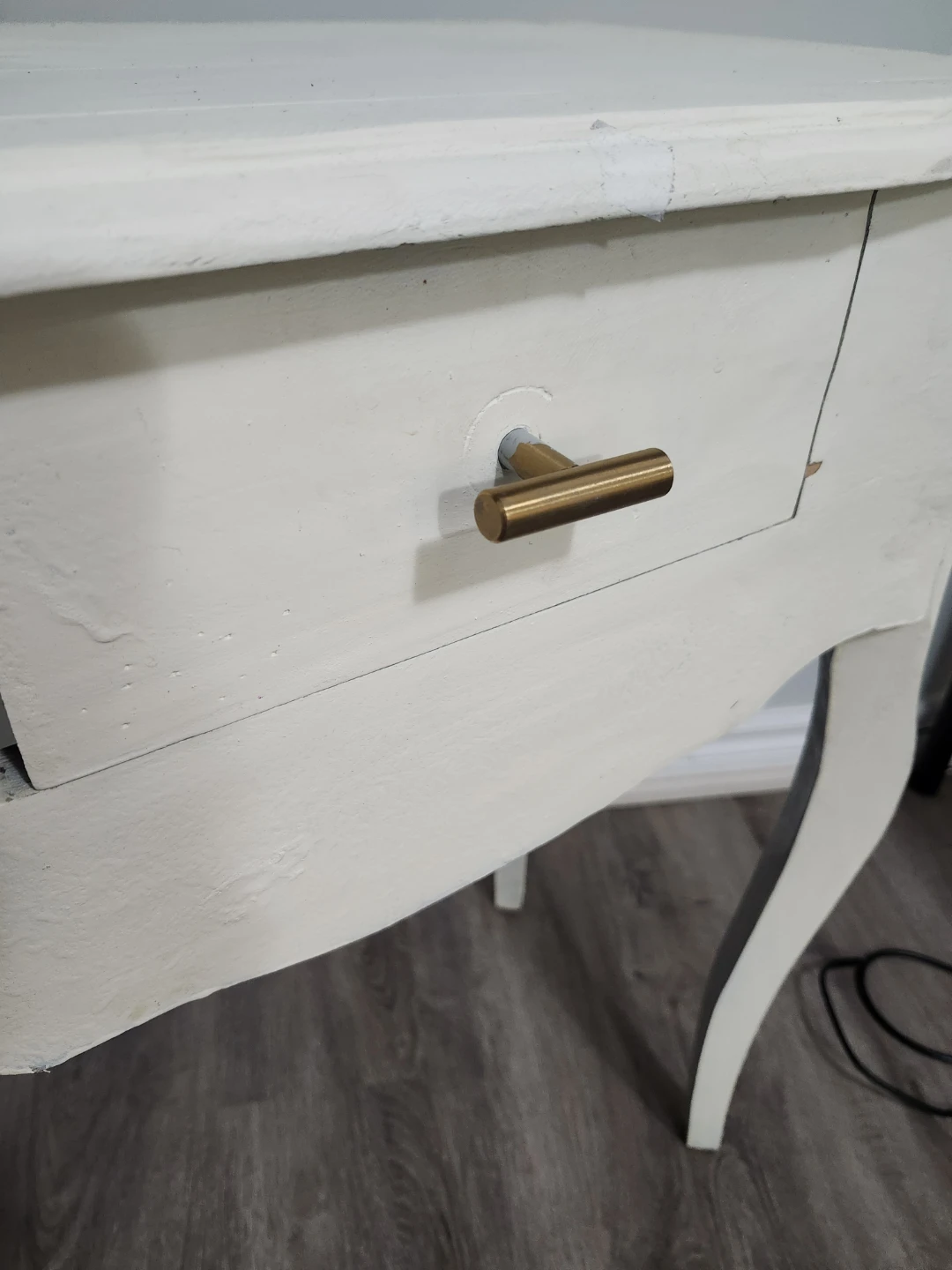 White wooden Table with Drawer - photo 4
