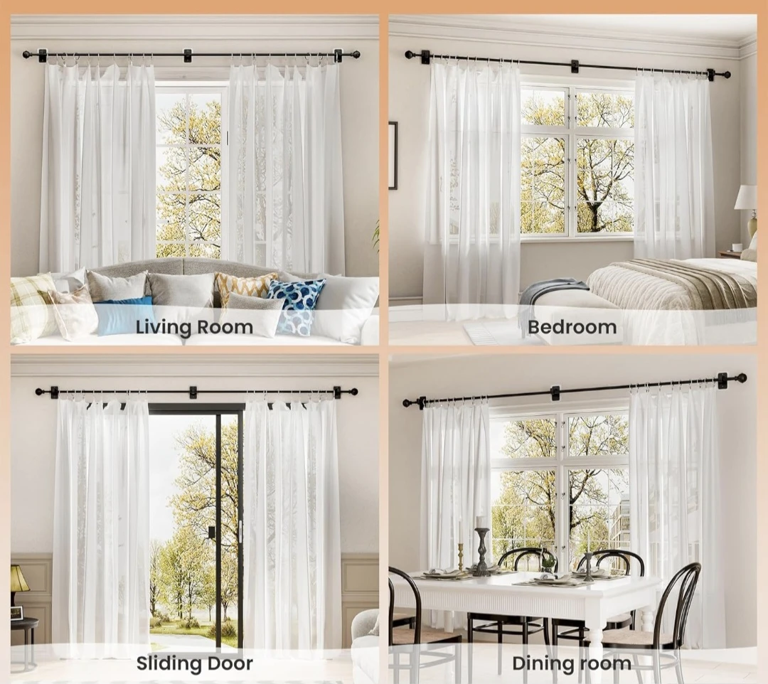 Adjustable Curtain Rods No Drill 27"-90" - photo 5