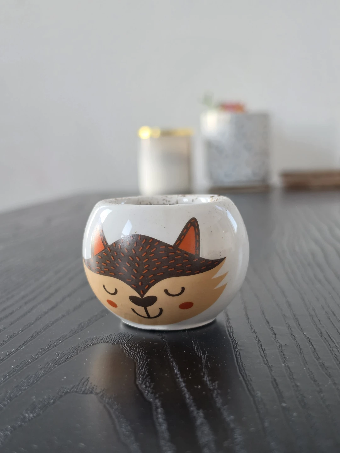 Fox flower pot