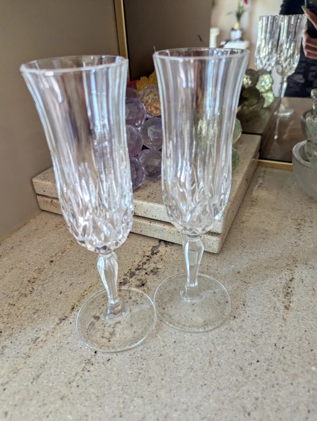 Set of 2 Crystal Flute Glasses - photo 2