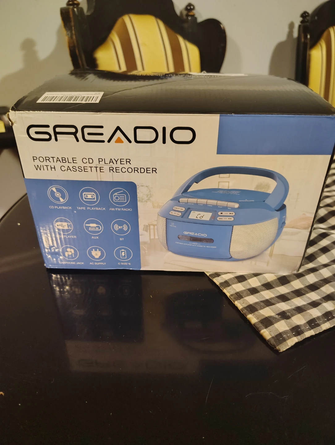 Greadio Portable CD Player with Cassette Recorder