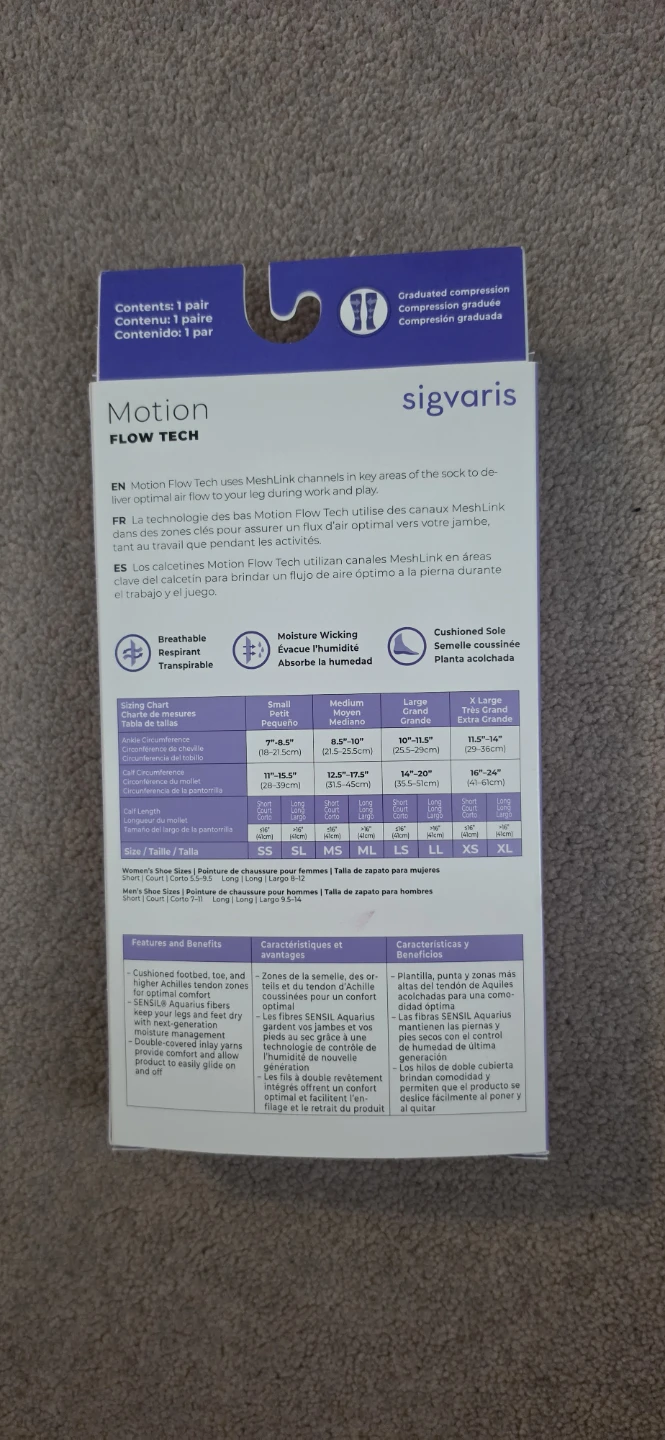 Sigvaris Motion Flow Tech Knee-High Compression Socks ML - photo 4