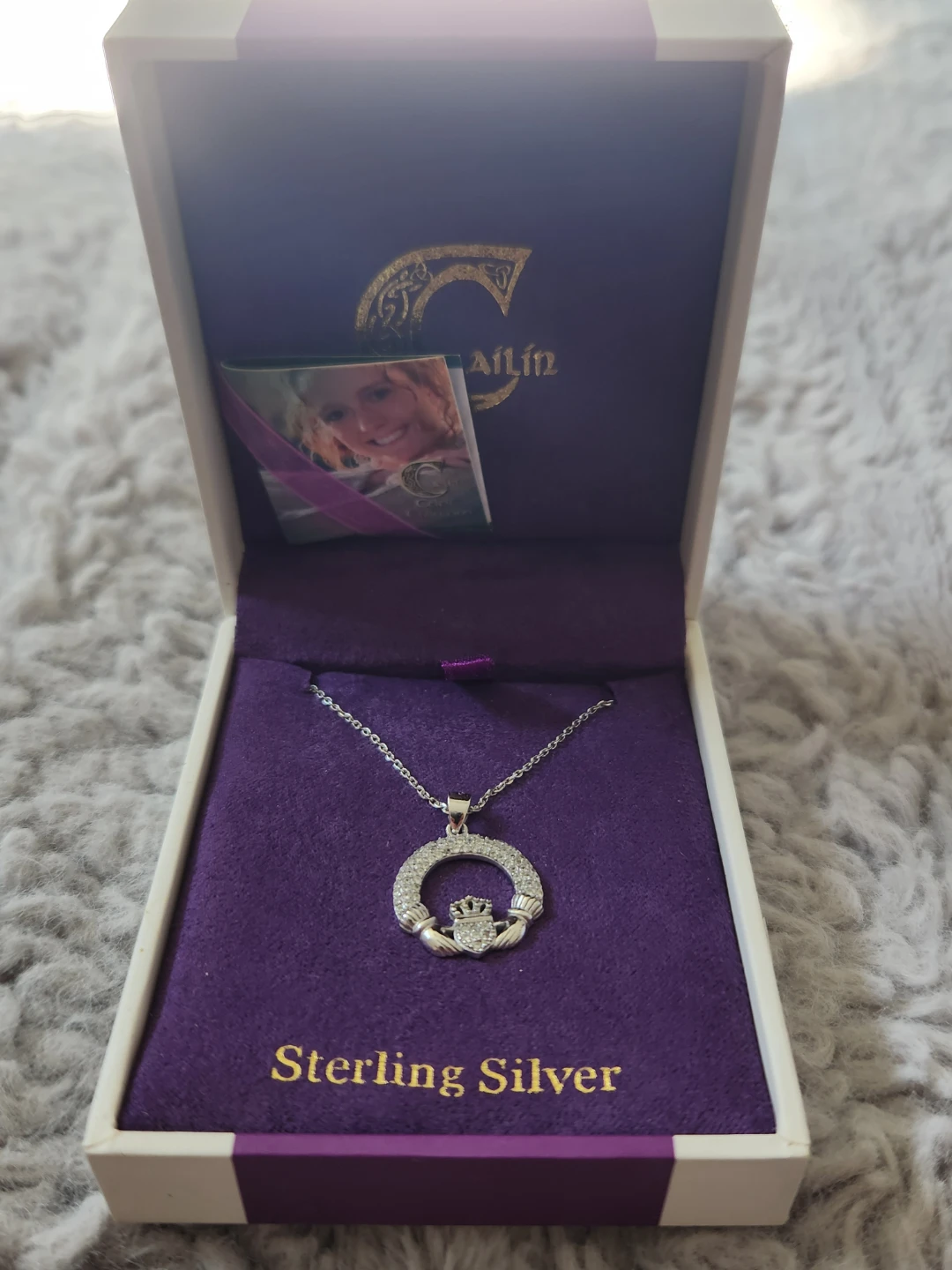 Caitlin Sterling Silver Claddagh Necklace