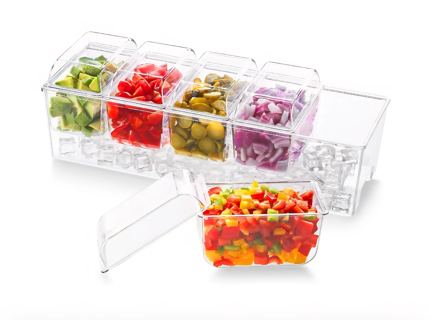 Lifewit 5-Compartment Condiment Server with Ice Chamber