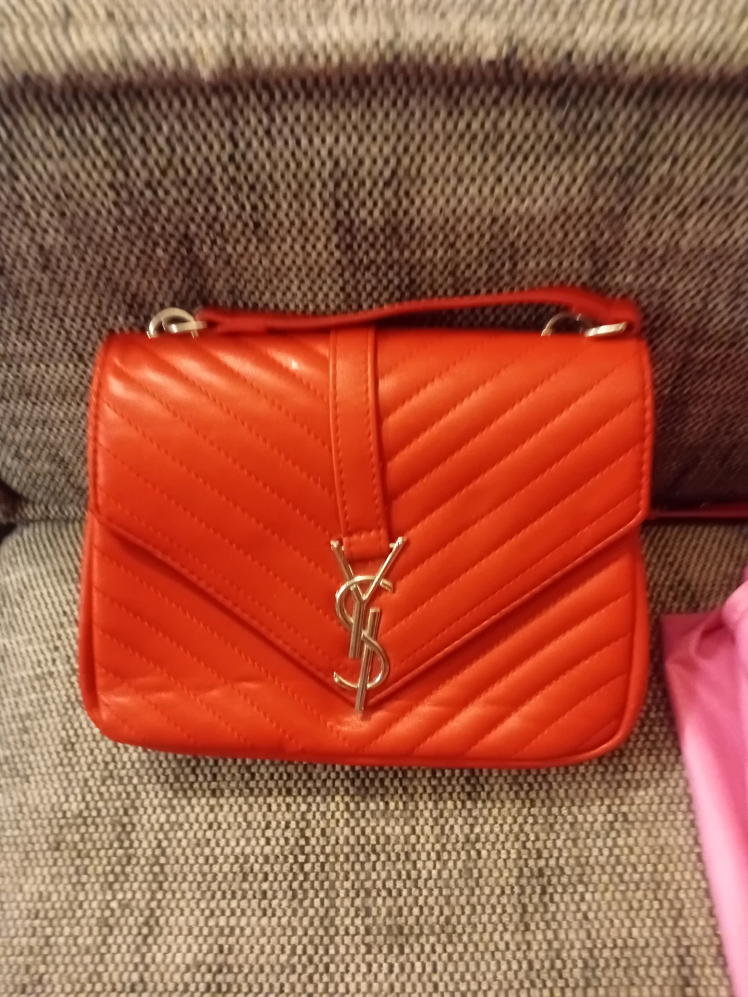 Yves Saint Laurent Red Leather Handbag