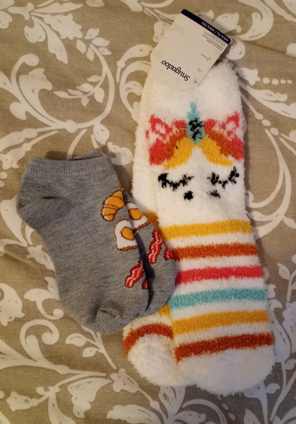 Snuggleo socks - Unicorn & Breakfast print