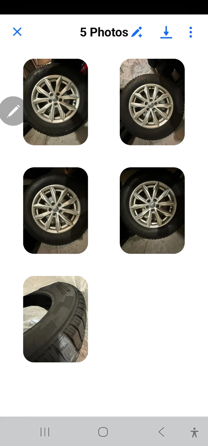 Audi Alloy Rims with Pirelli Winter Tires