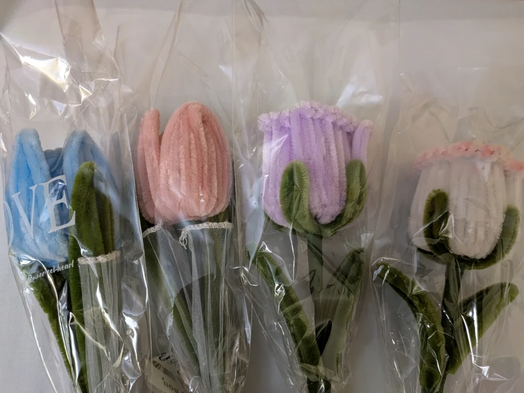Set of 4 Faux Flowers- Blue, Pink, Purple, White - photo 2