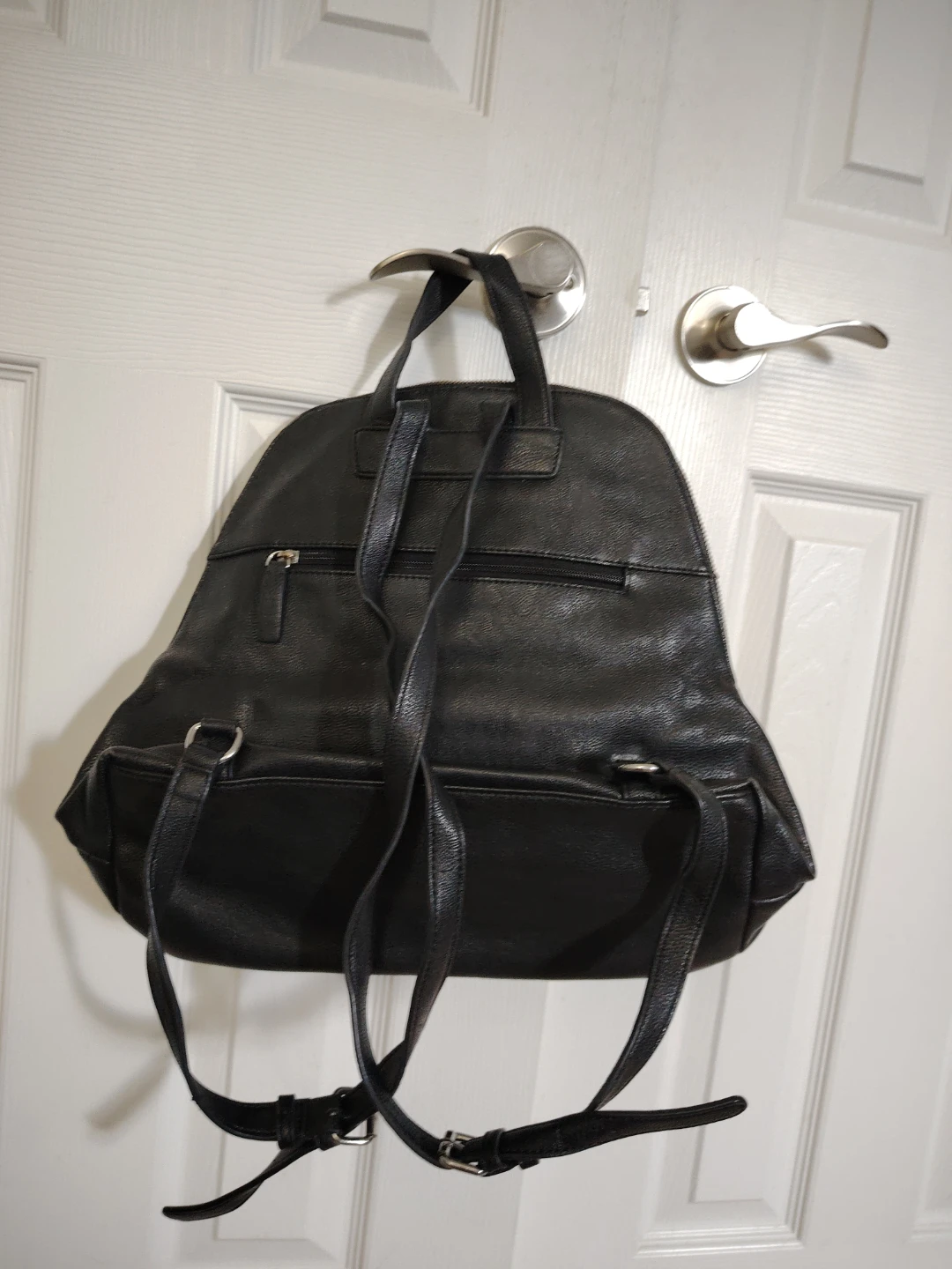 ⚽️Calvin Klein Black Leather Backpack Purse - photo 3