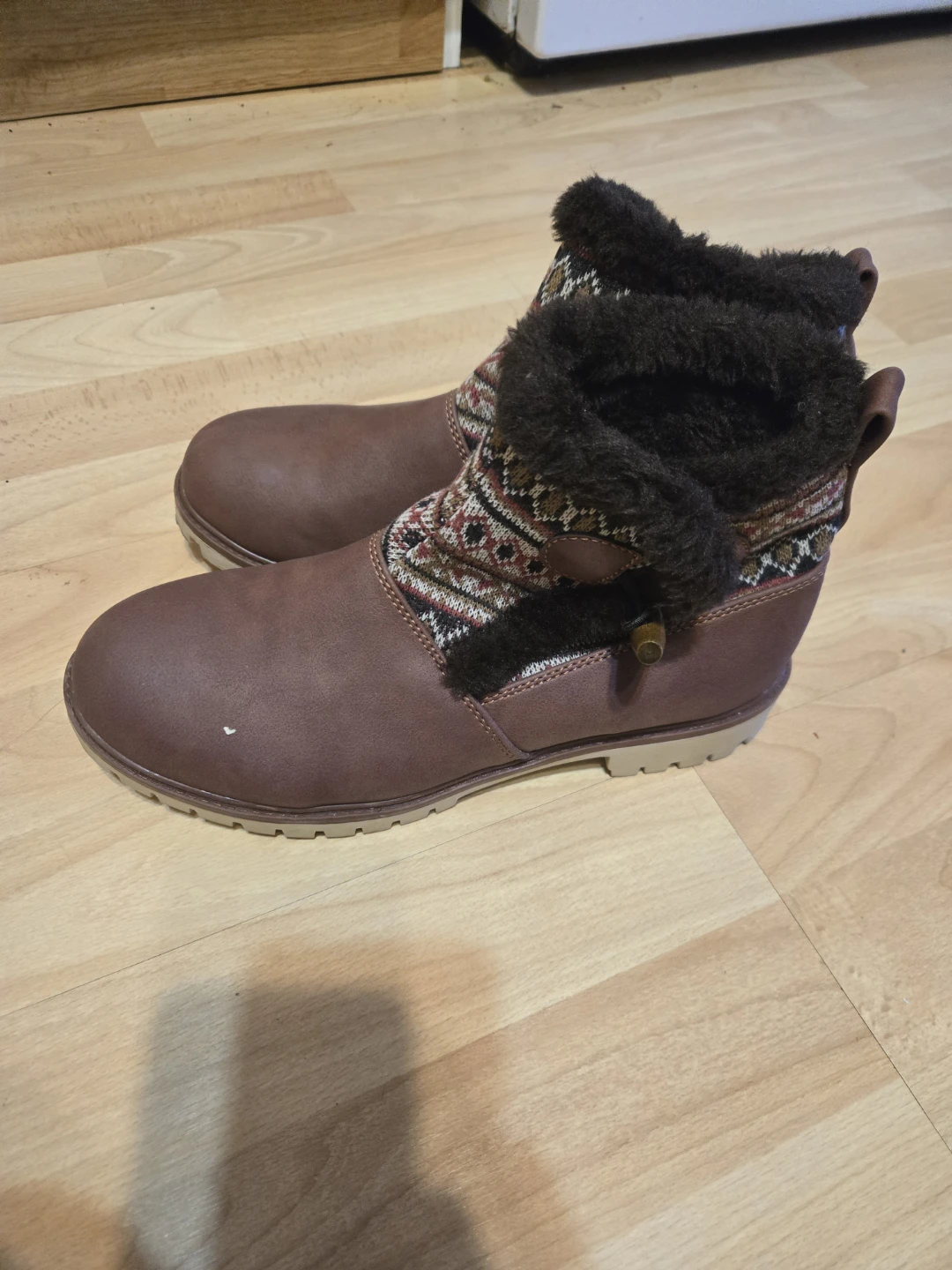 Dark red Faux Fur Lined Ankle Boots ⚽ - photo 2