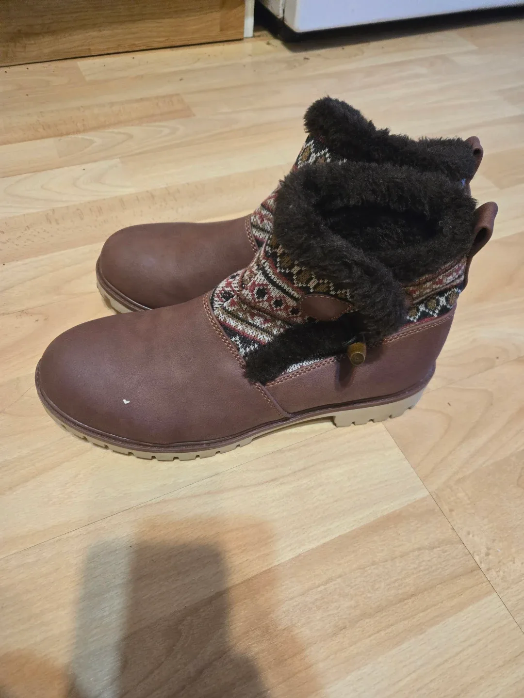 Dark red Faux Fur Lined Ankle Boots ⚽ - photo 2