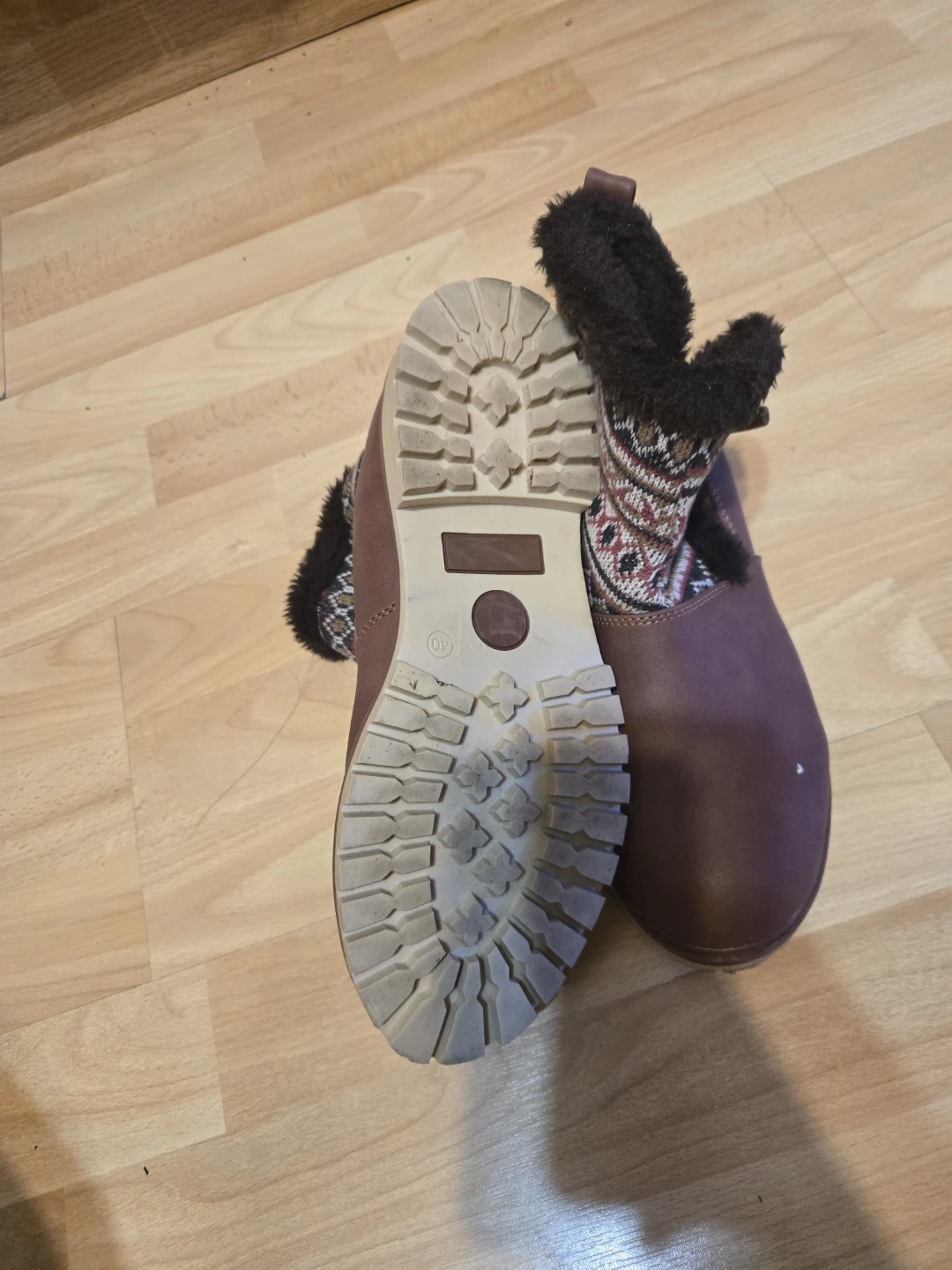 Dark red Faux Fur Lined Ankle Boots ⚽ - photo 3