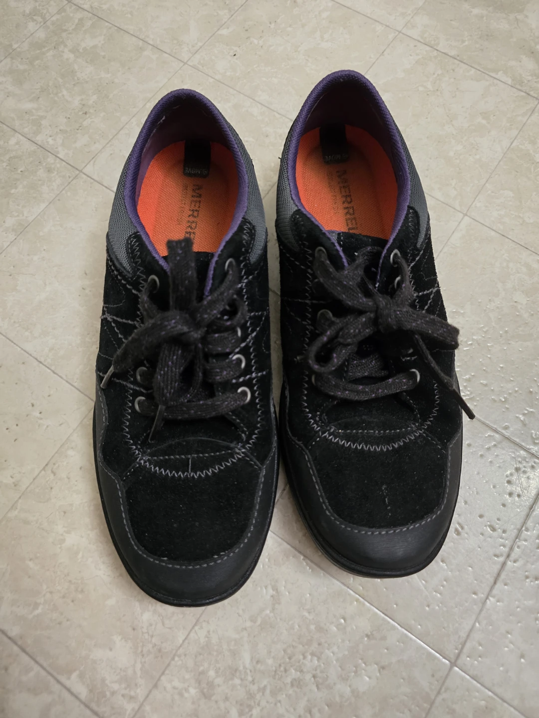 Merrell Black Suede & Mesh Sneakers