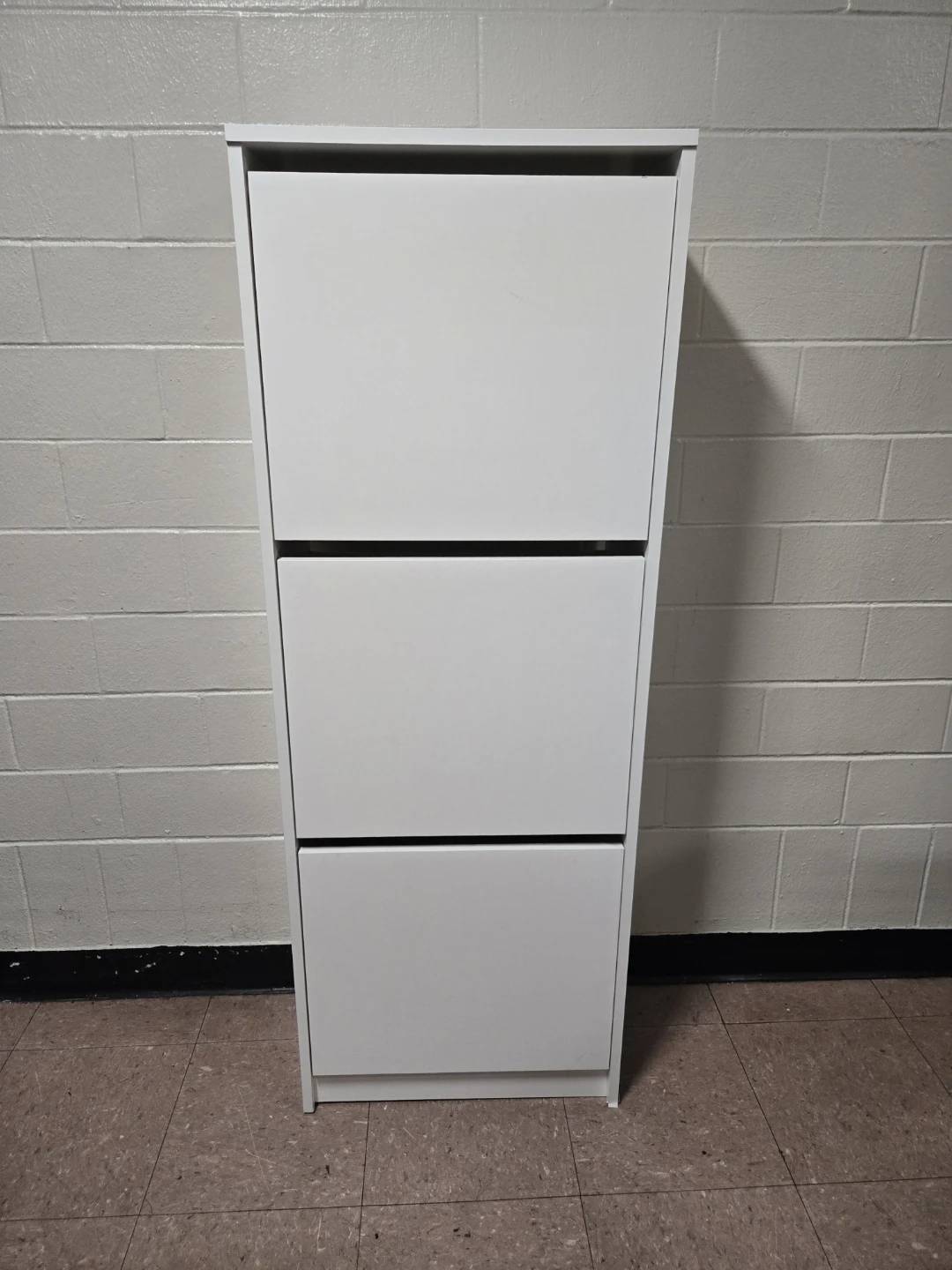 IKEA BISSA White 3-Tier Space Saving Shoe Cabinet Unit