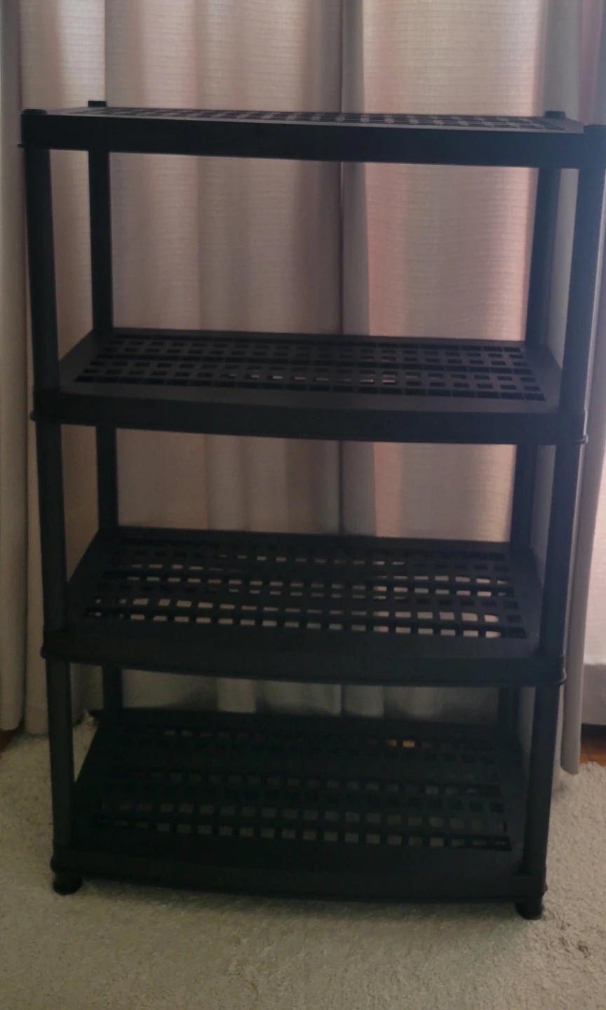 Black 4-Tier Plastic Shelving Unit ⚽