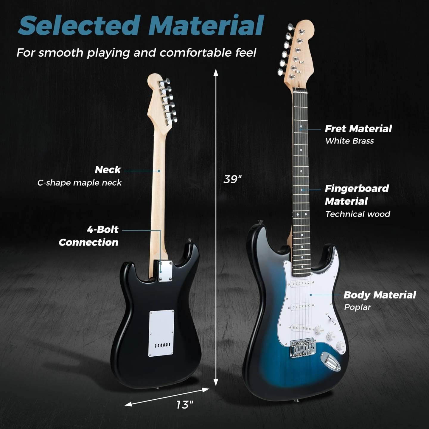 39 Inch Electric Guitar Beginner Kit with Amplifier - photo 2