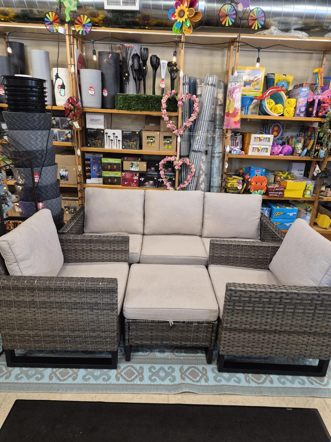 Wicker Outdoor Sofa Set with two arm chairs & Ottomans - photo 2