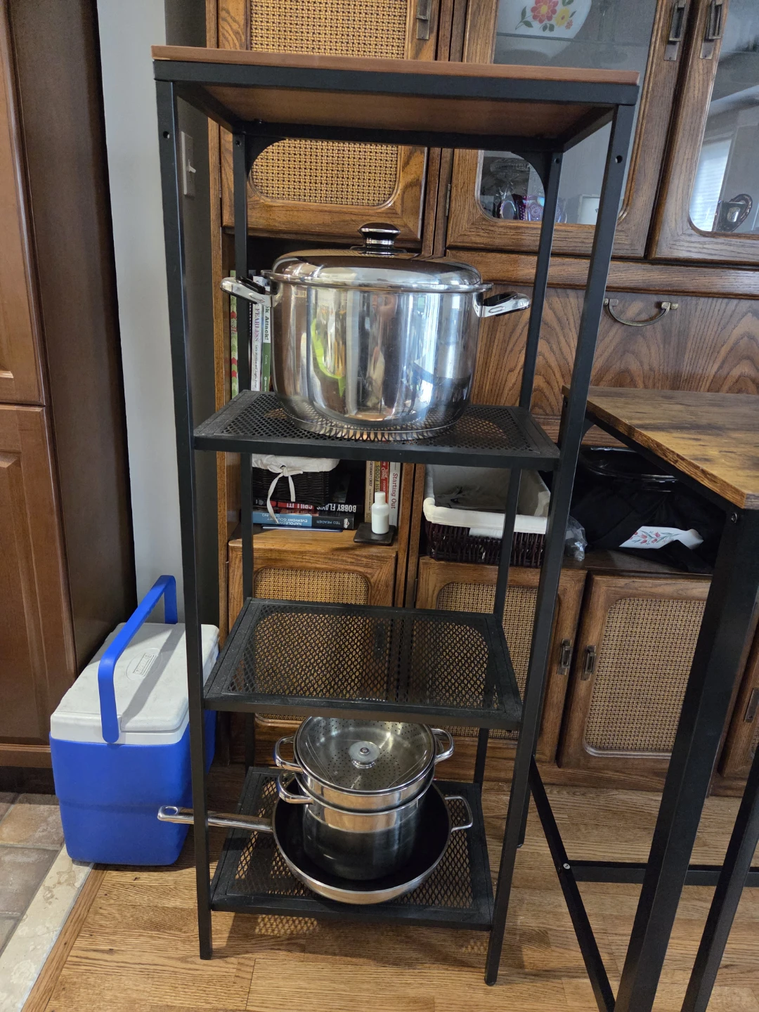 4-Tier Metal and Wood Shelf Unit