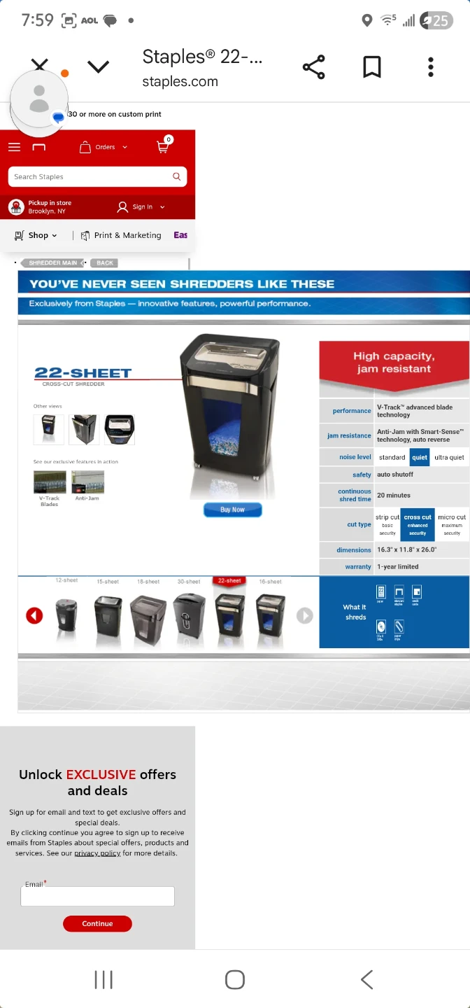 Staples 22-Sheet Shredder SPL-TXC22A - photo 3