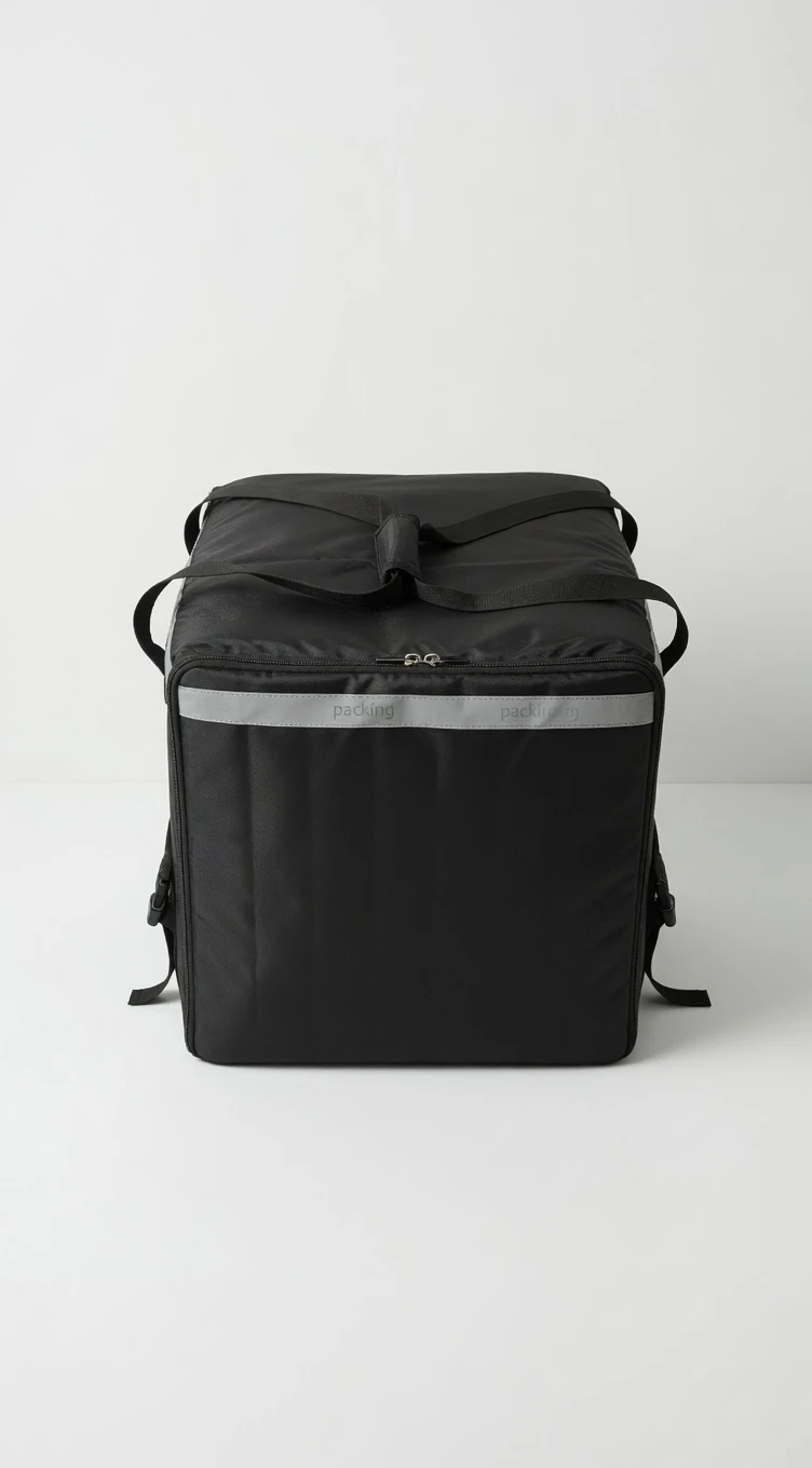 Black Insulated Delivery Backpack